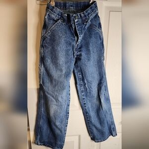 Wrangler Jeans Company Boys Size 10 Adjustable Waist Carpenter Blue Jeans